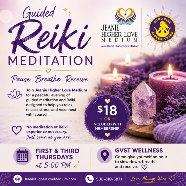 GVST Wellness Reiki Meditation Psychic Mediumship Michigan Detroit Jeanie