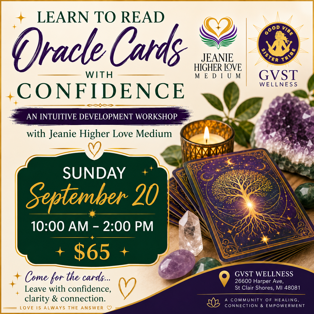 Oracle Cards GVST Wellness Psychic Psychic Medium Detroit Classes How to Learn Michigan